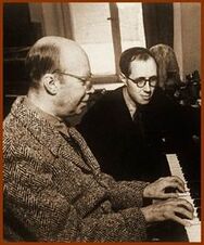 ...Прокофьев и Ростропович, учитель и ученик (Мосва, 1952 год)...